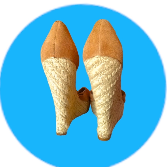 Luxury Rebel 🍒Nude Suede T-Strap 🍒 Platform Espadrille Sandals 🍒 8M - Picture 12 of 14